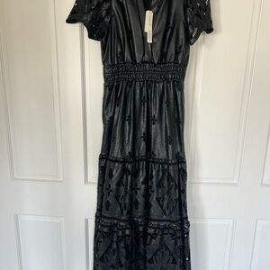 Anthropologie Black Midi Dress